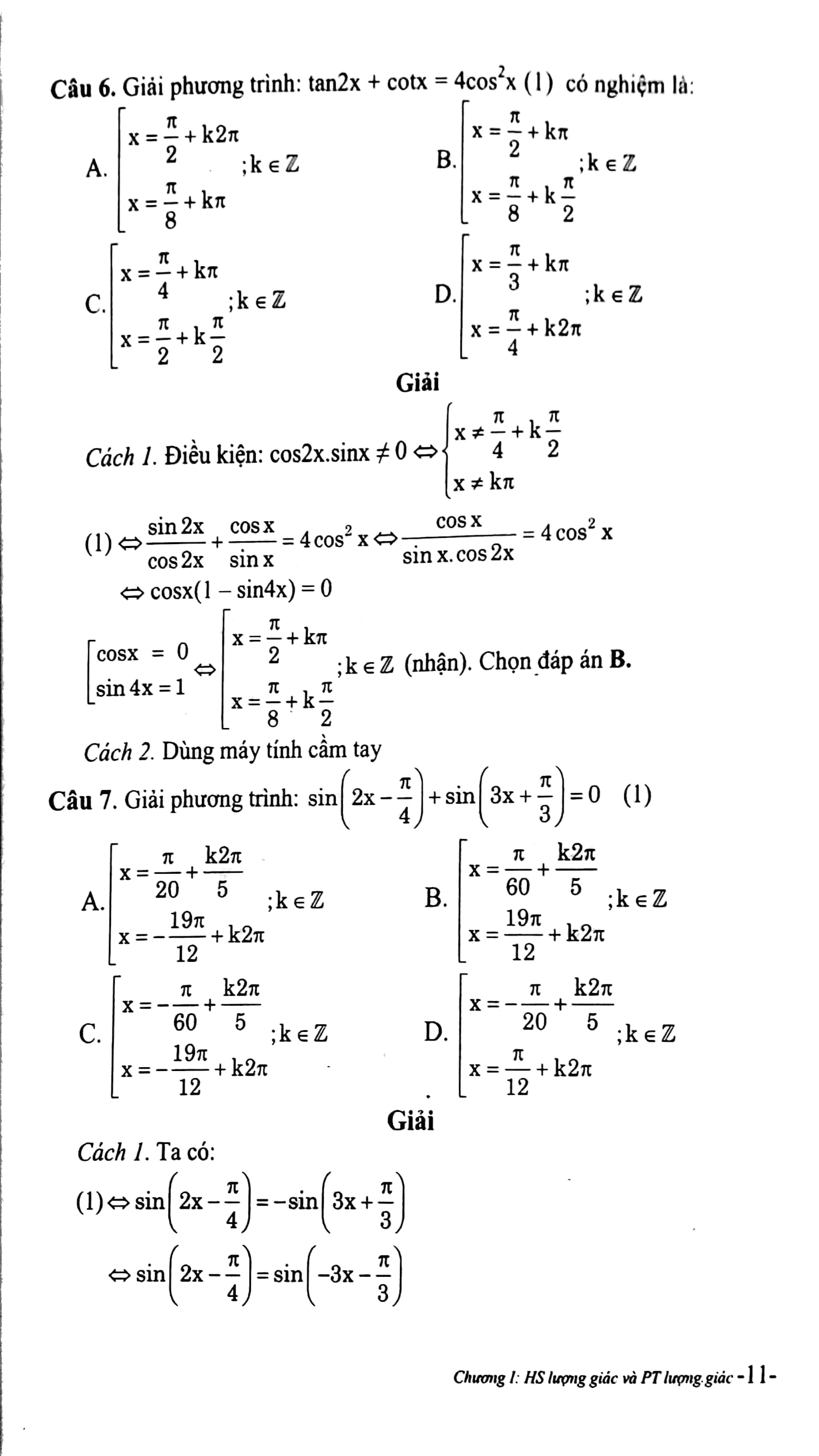 Rèn Kỹ Năng Giải Toán Trắc Nghiệm 11 - Phần Giải Tích