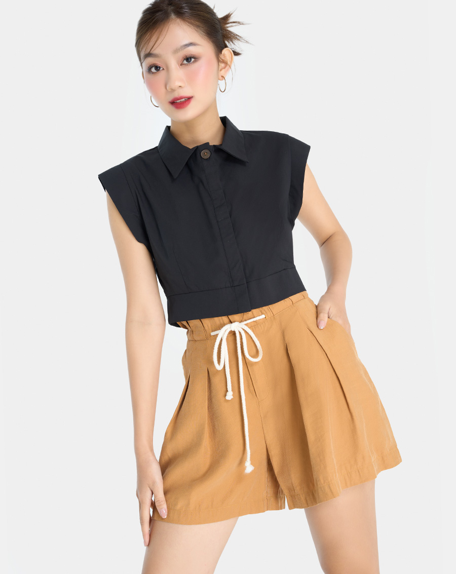 Áo Kiểu Nữ Thời Trang JUNO Dáng Croptop JNAKI022