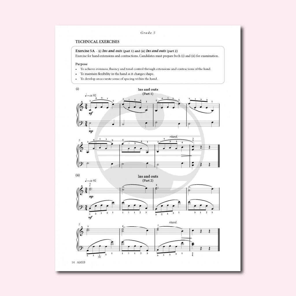 Sách Luyện Kỹ Thuật Piano AMEB - 2018 Piano Technical Work Level 2 (Grade 5 - Grade 8)