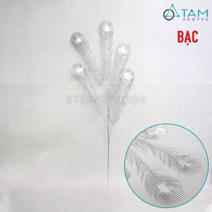 Cành lá lông công giả ánh kim CHG-118