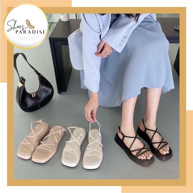 Giày sandal nữ ulzzang đế xuồng trơn 3p dây mảnh đế cao nữ Shoes Paradise SD06