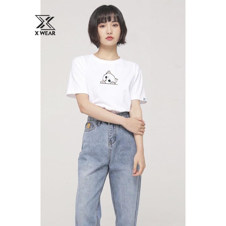 Áo thun Unisex X-WEAR phiên bản Lazy Cat cotton chống nhăn MEO4