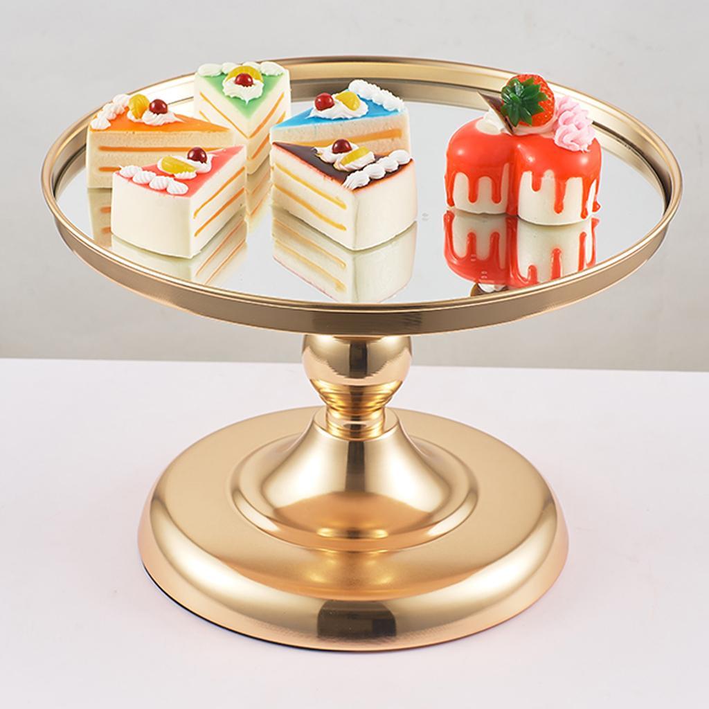 2x Iron Round Cake Stand Cupcake Pedestal Dessert Holder Party Decor Golden