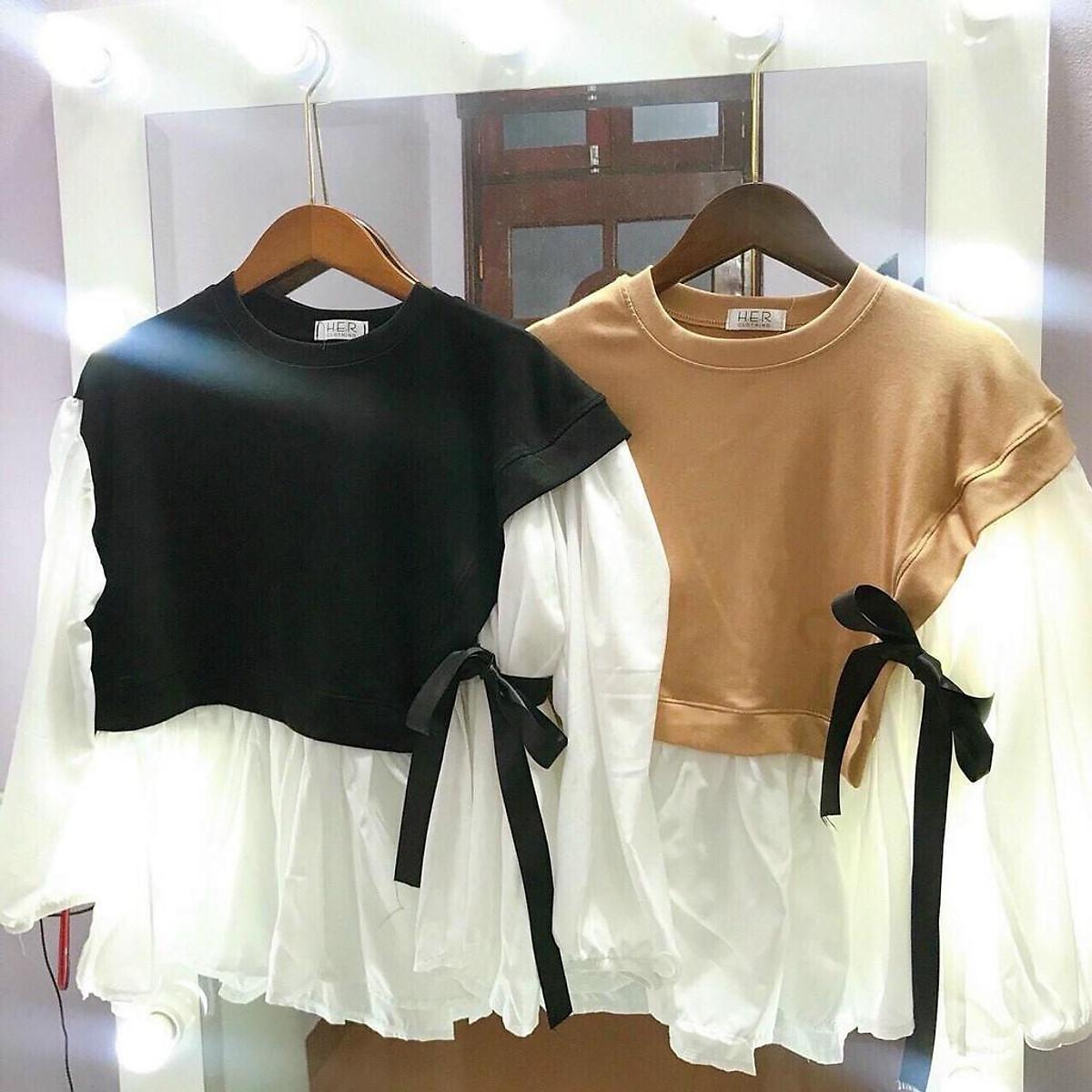 Áo thun nữ 2 màu kiểu Hàn - Áo thun kiểu nữ - Áo thun hot trend Hàn