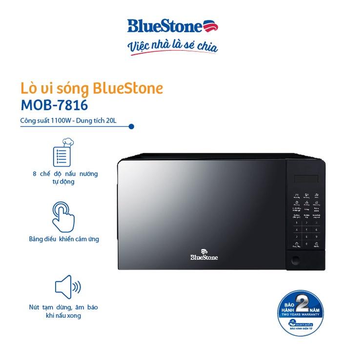 Lò vi sóng điện tử BlueStone MOB-7816 Dung tích 20L - Công suất 1100W - 8 chế độ nấu - hàng chính hãng