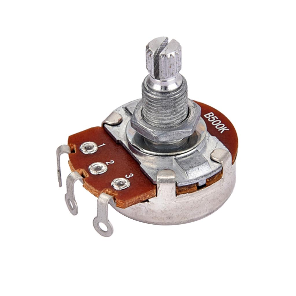 2x B500K Taper Potentiometer Pot Alpha 18mm Split Shaft for Electric Guitar