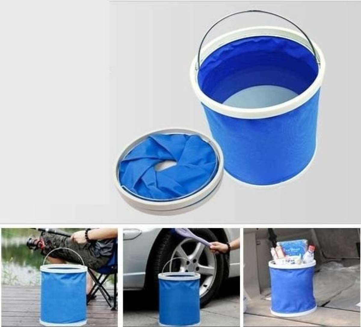 Xô vải gấp gọn đựng nước trên ô tô du lịch câu cá 11 Lít