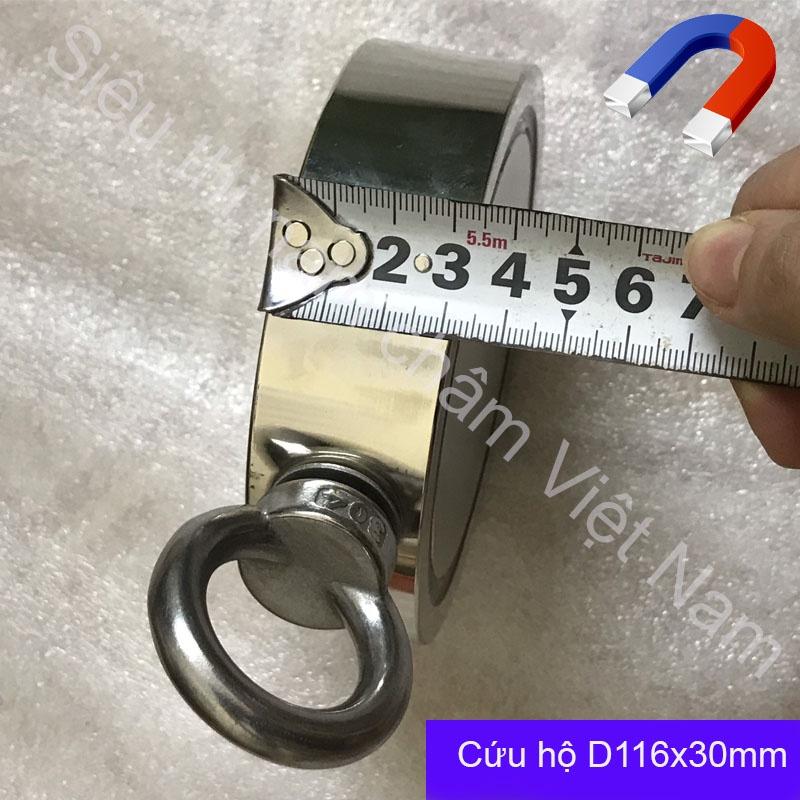 Nam châm cứu hộ đa năng D116x30MM, nam châm siêu mạnh chuyên hút đồ dưới sông tối đa 790kg