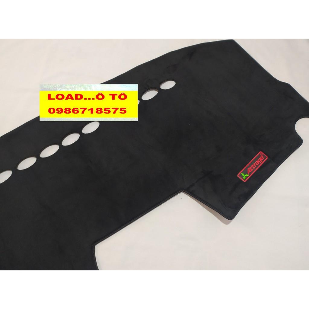 Thảm Taplo Chống Nắng Xe Mitsubishi Attrage 2023-2018 Mẫu da Carbon, Nhung Lông Cừu (có lớp chống trượt)