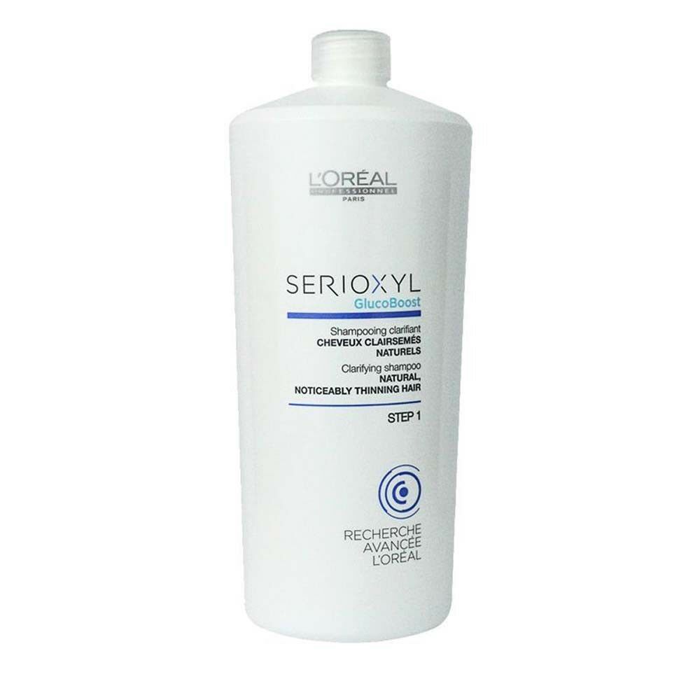 Dầu gội L'oreal Serioxyl GlucoBoost Natural Noticeably Thinning hair shampoo cho tóc thưa mảnh rụng Step 1 1000ml