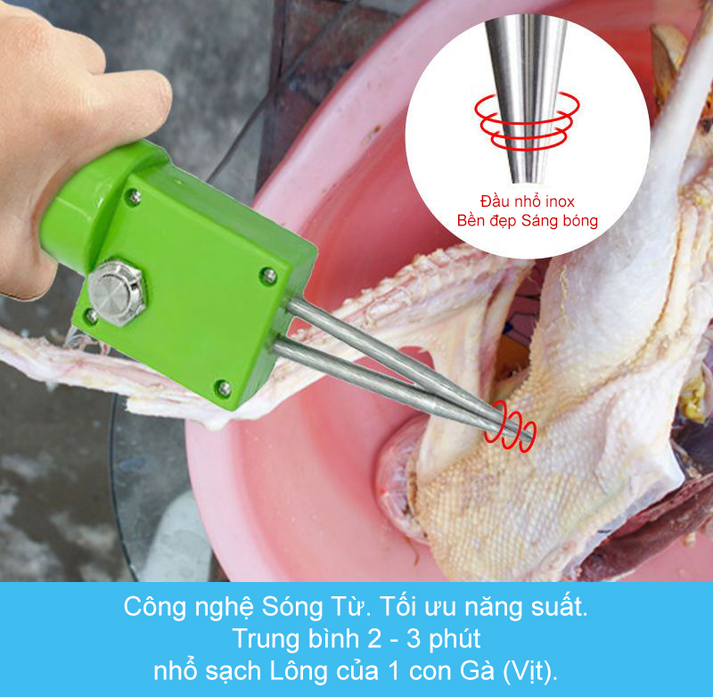 Máy vặt lông vịt lông gà nhanh chóng tiện lợi (Tay cầm màu xanh) AGD-1