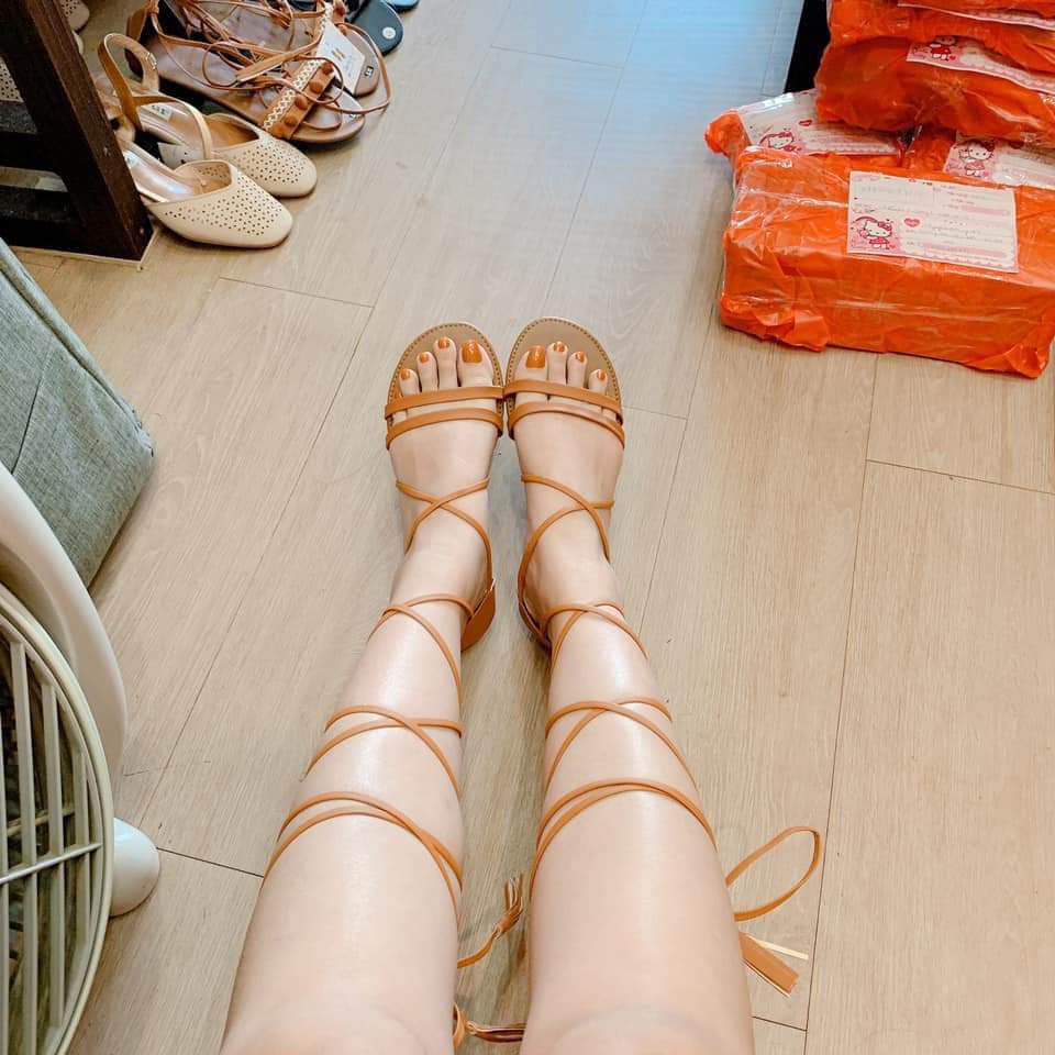 Giày Sandal Đế Bệt Nữ Thời Trang Phong cách Hàn Quốc