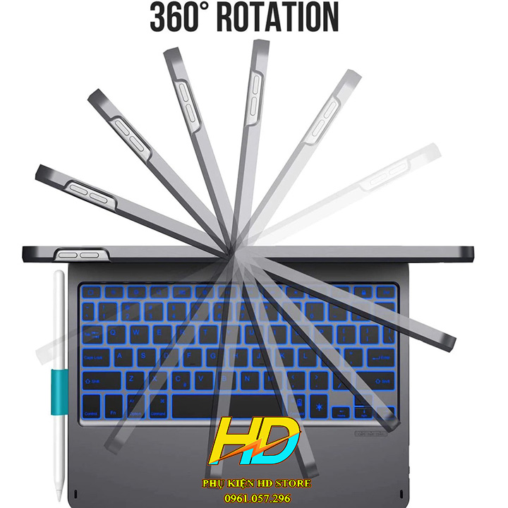 Bao Da Ốp Lưng Kèm Bàn Phím Dành Cho iPad Pro 11 inch Chính Hãng WIWU WALTZ MAGIC Xoay 360 Độ, Bàn Phím Có Đèn LED, và có TrackPad tiện Lợi - Hàng Chính Hãng