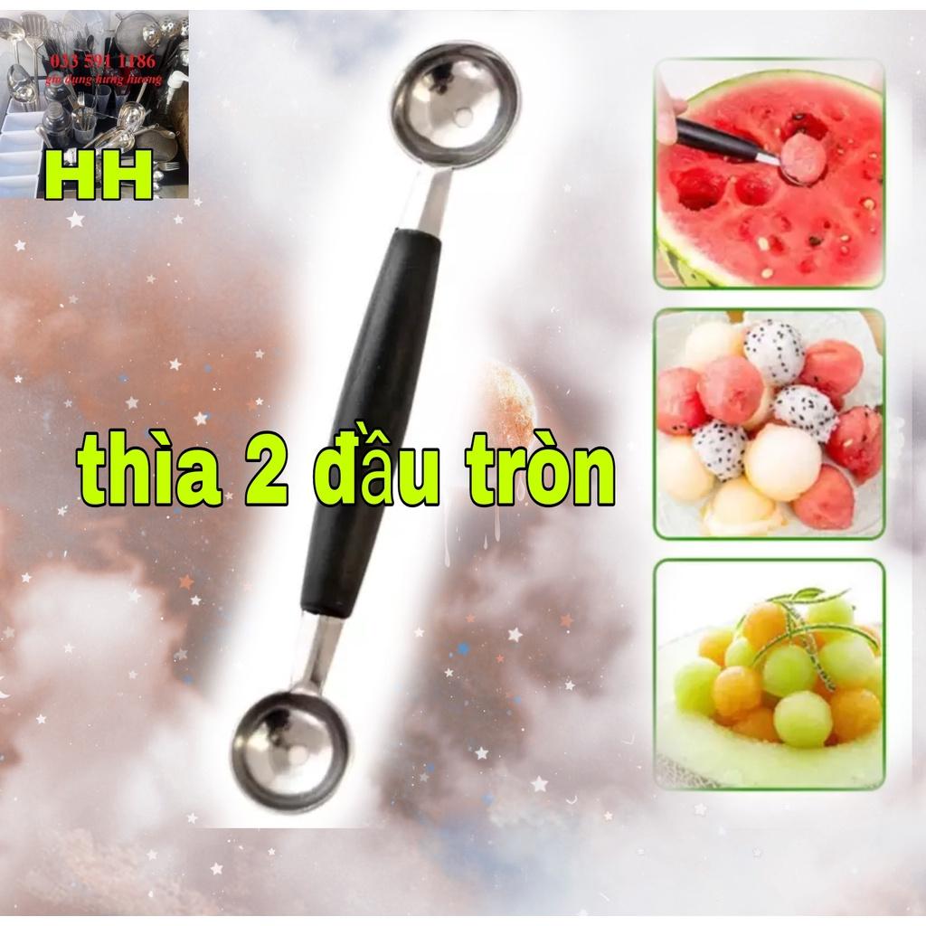 Thìa tỉa hoa quả, múc hoa quả 2 đầu tròn