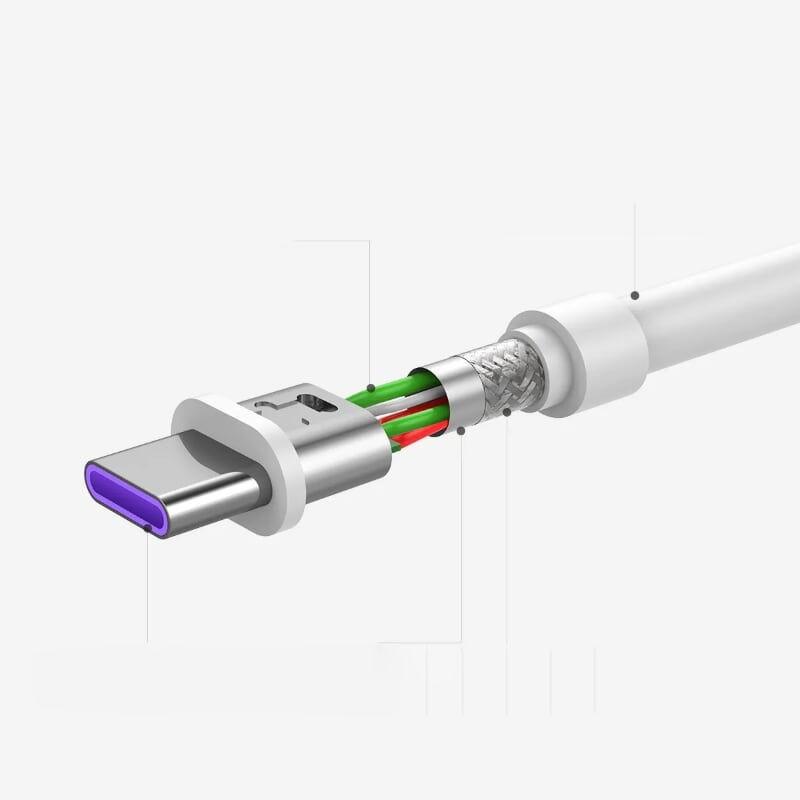 Cáp sạc và truyền dữ liệu từ cổng USB 2.0 sang USB type C hỗ trợ dòng 5A dài 2m UGREEN US253 - Hàng chính hãng