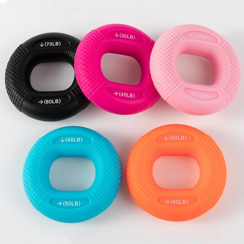 Adjustable Silicone Handshake 20-80 Pounds Grip Ring Finger Forearm Trainer Expander Wrist Muscle Exercise Gym Fitness