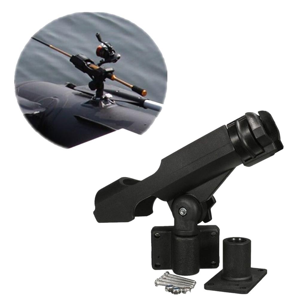 4 Yacht Boat Kayak Side Rail Rod Holder Rack Pole Stand Rest 360° Adjustable