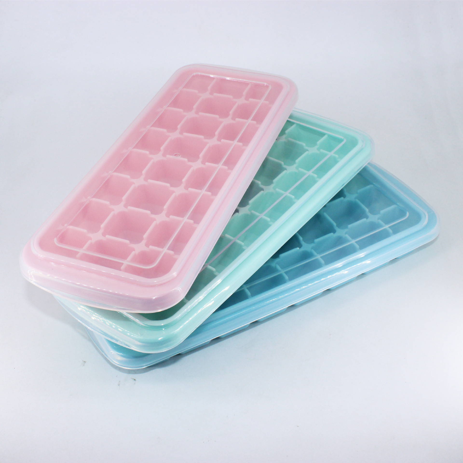 Khay Đá 24 Viên Và 36 Viên Silicon Cao Cấp Dẻo Không Nứt, Gãy, Bể Có Nắp Đậy Chống Tràn Tiện Lợi