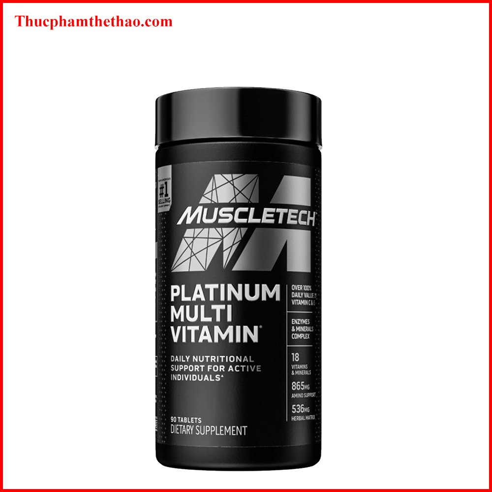 Vitamin Tổng hợp PLATINUM MULTI VITAMIN cung cấp 20 loại Vitamin và khoáng chất - Hàng Chính Hãng Muscletech USA