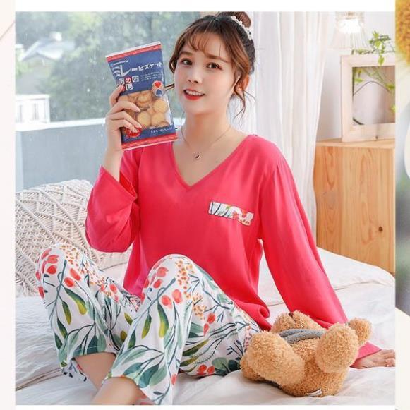 Đồ bộ tiểu thư dài đáng yêu - Bộ đồ mặc nhà cotton nhiều mẫu xinh xắn B51