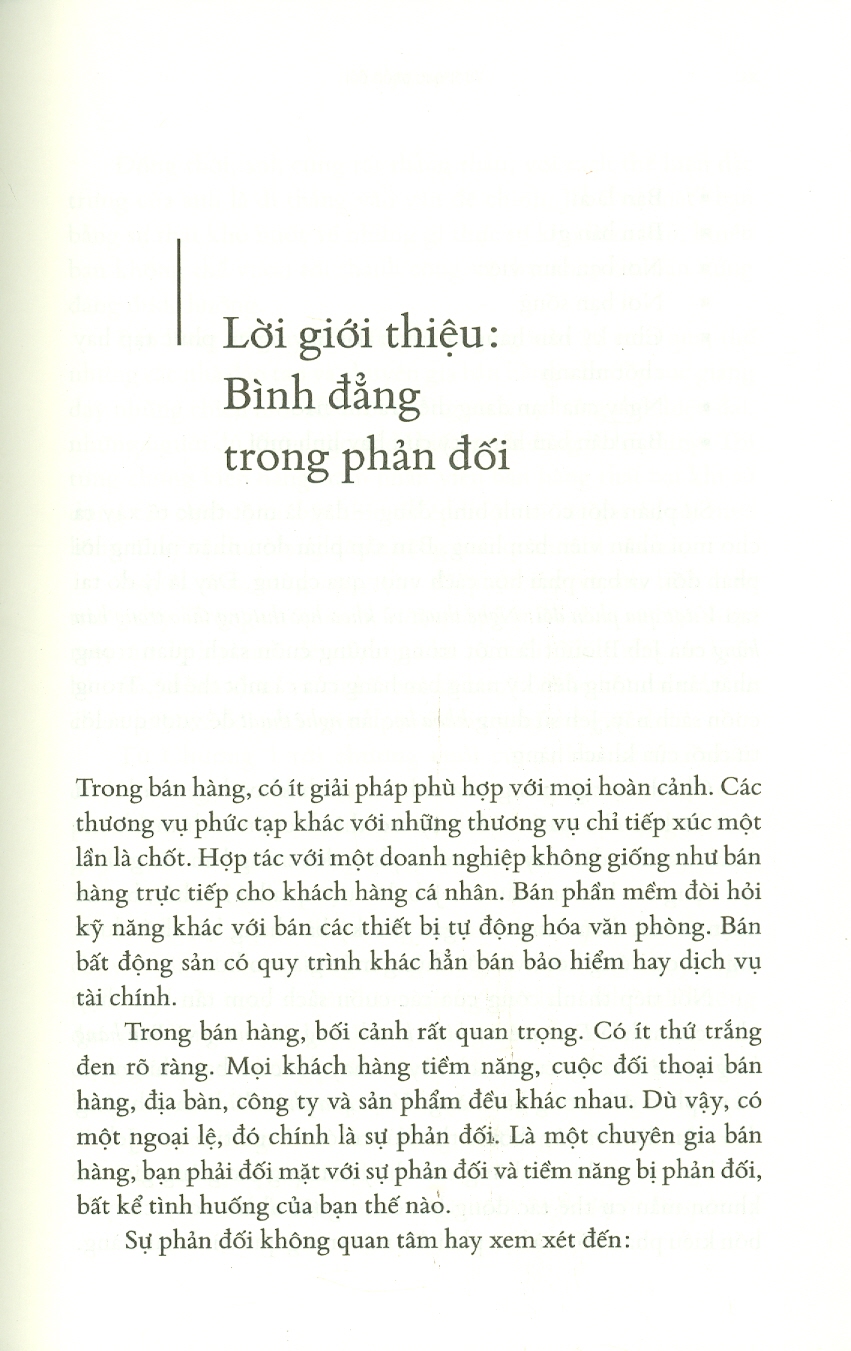 Vượt Qua Phản Đối - Nghệ Thuật Và Khoa Học Thương Thảo Trong Bán Hàng