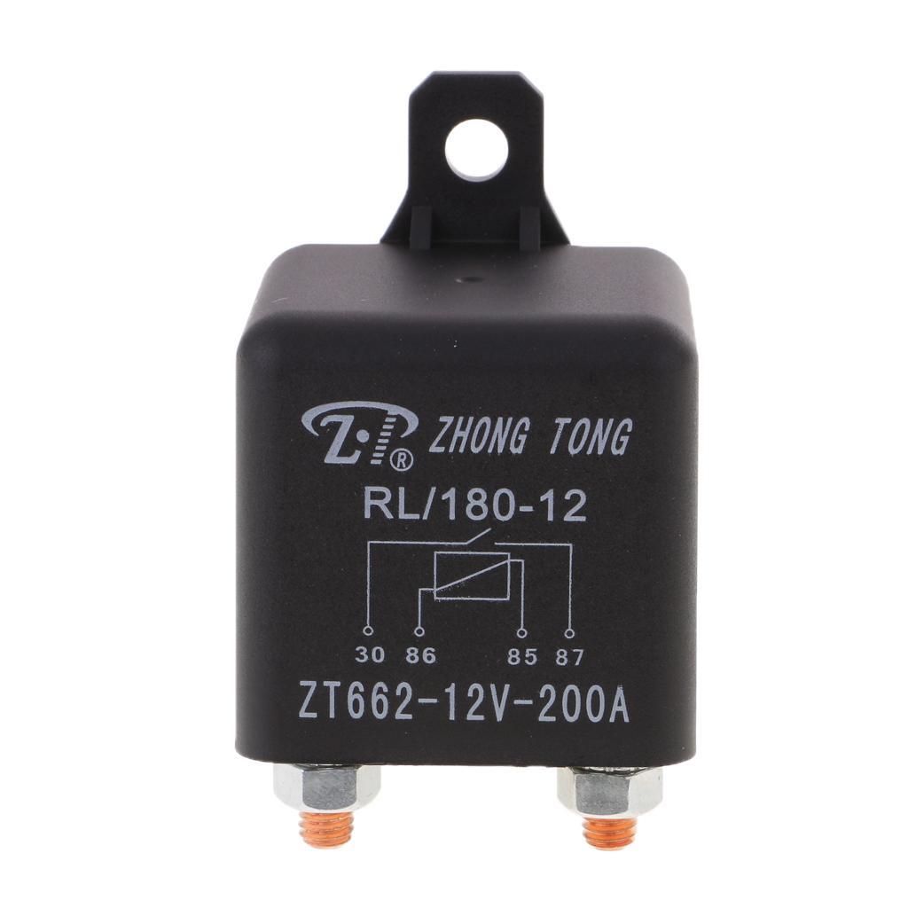 2 Pieces High Current Car Truck Motorcycle 4-Pins DC 12V 200A Relay Switch