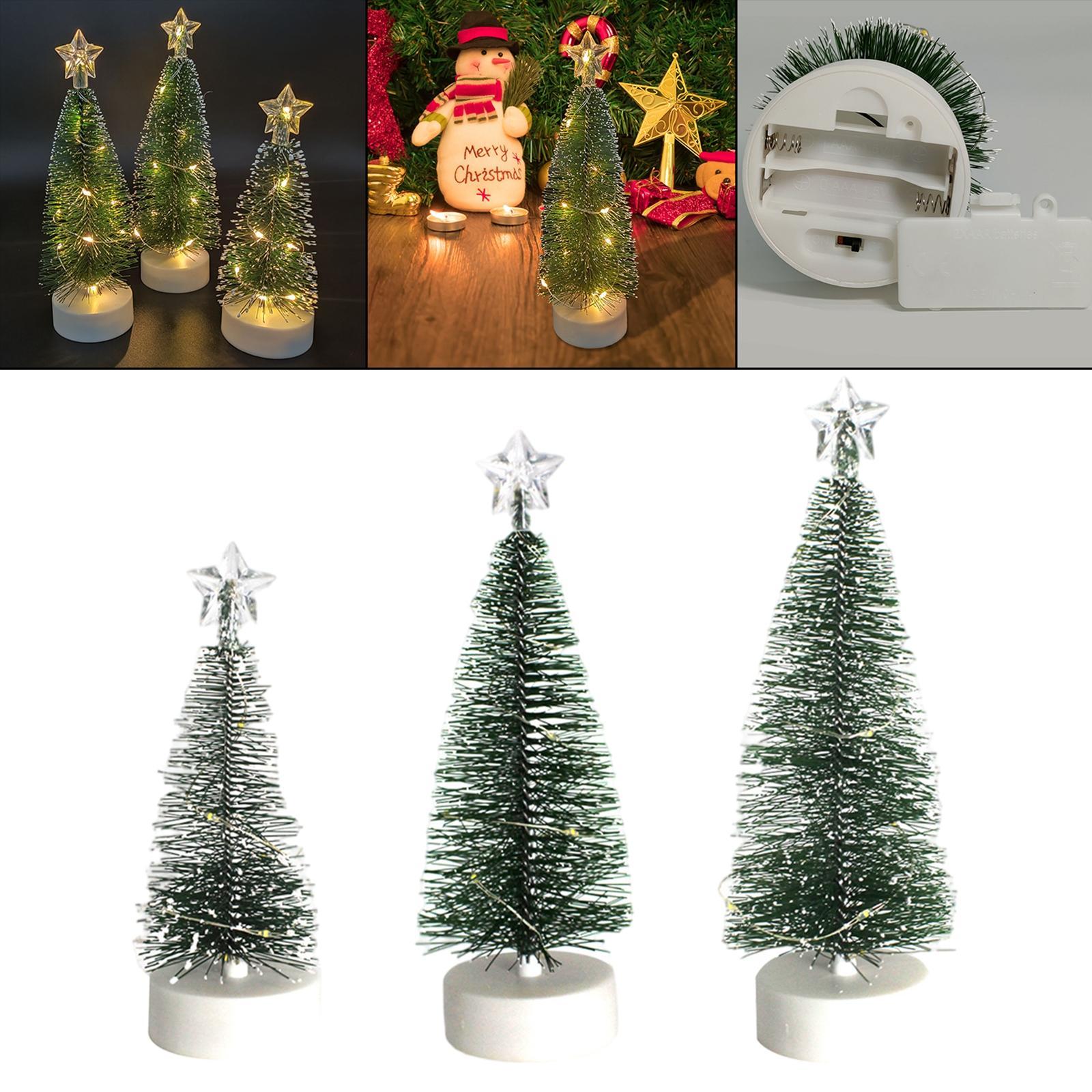 Set of 3 Miniature Christmas Trees Decorations  for Party Festival 3pcs S