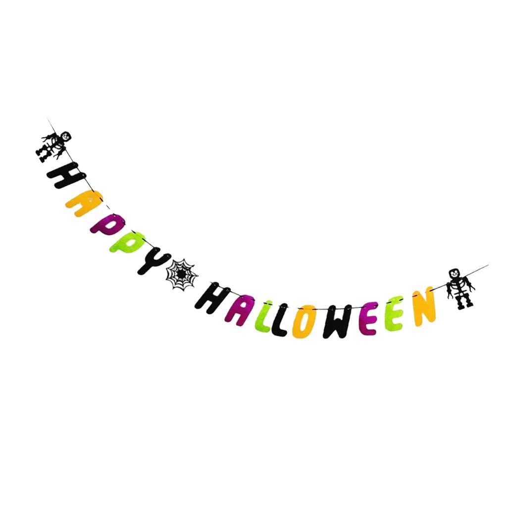 Halloween Banner Skeleton Skull Letters Bunting Garland Props Party Decor