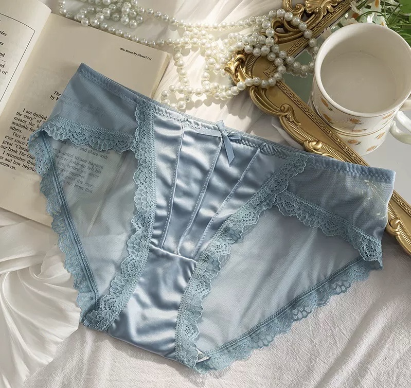 QUẦN LÓT LỤA SATIN CỔ ĐIỂN KIỂU PHÁP VẢI LƯỚI GỢI CẢM REN THUẦN KHIẾT TỪ 40-65KG DÀNH CHO NỮ