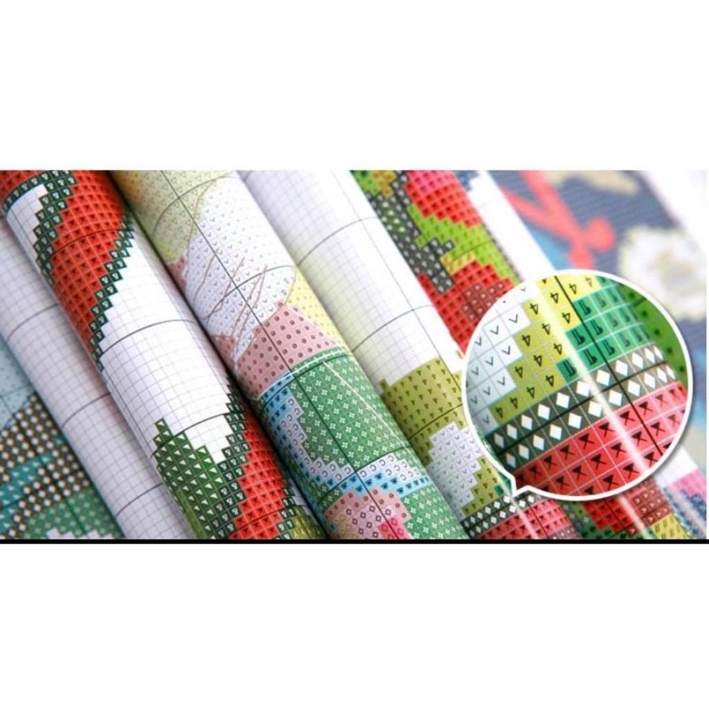 Tranh thêu cha mẹ hoa mẫu đơn 222531 - kích thước: 43 * 63cm.