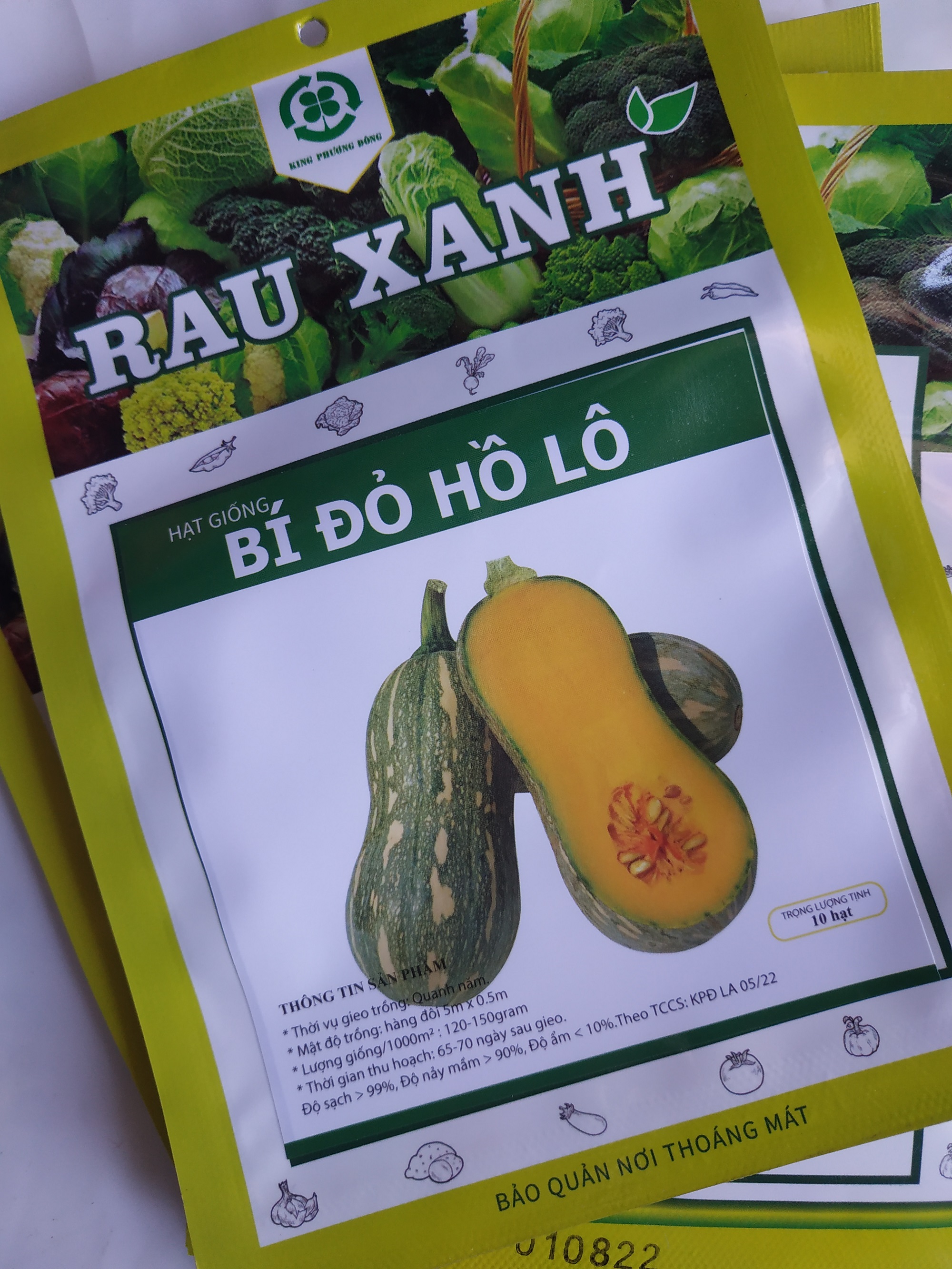 Combo 5 gói Hạt giống BÍ ĐỎ HỒ LÔ - gói 10 hạt