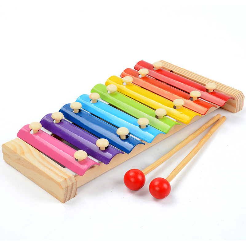 Đàn Xylophone Khung Gỗ 8 Thanh Phát Ra Âm Thanh Cho Bé Làm Quen Với Âm Nhạc