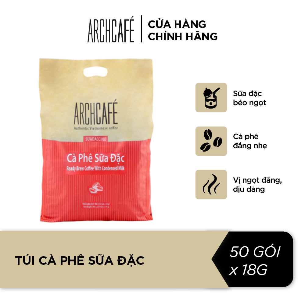 Cà Phê Sữa Đặc - Cafe hoà tan Archcafé (túi 50 gói x 18g)