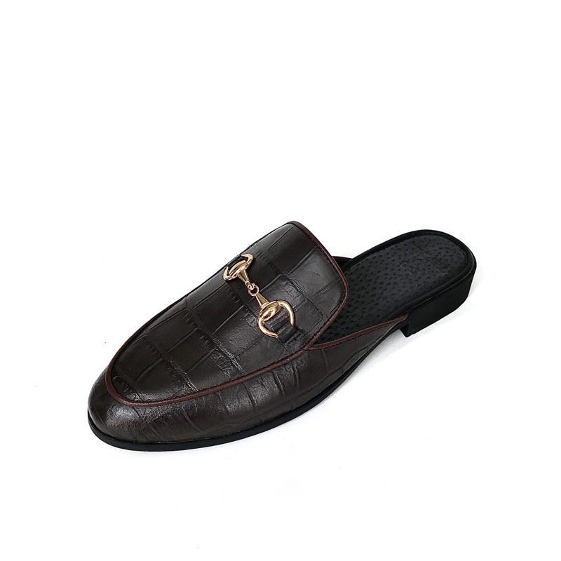 Giày sục nam TEFOSS Mules shoe da Pu in vân cá sấu cao cấp size 38-43