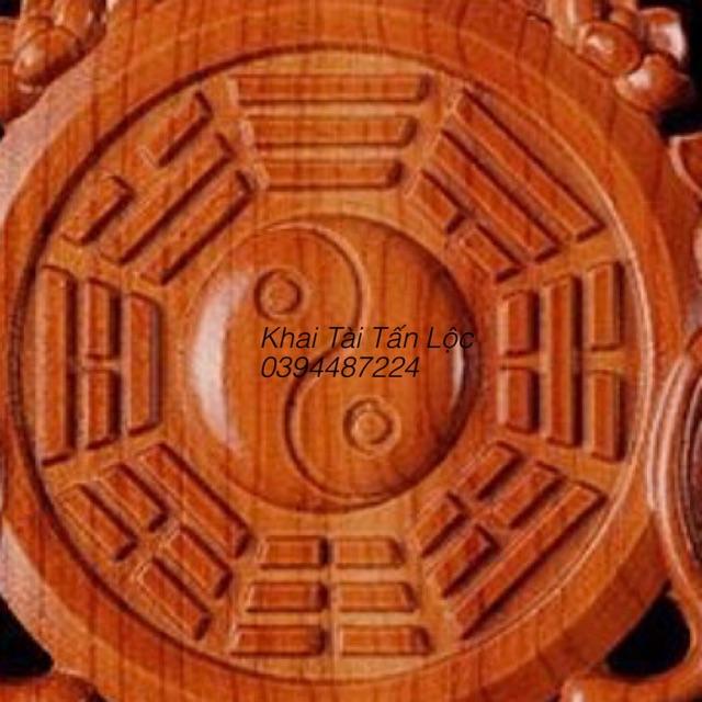 Gương tiên thiên bát quái gỗ đào cắt vận đào hoa