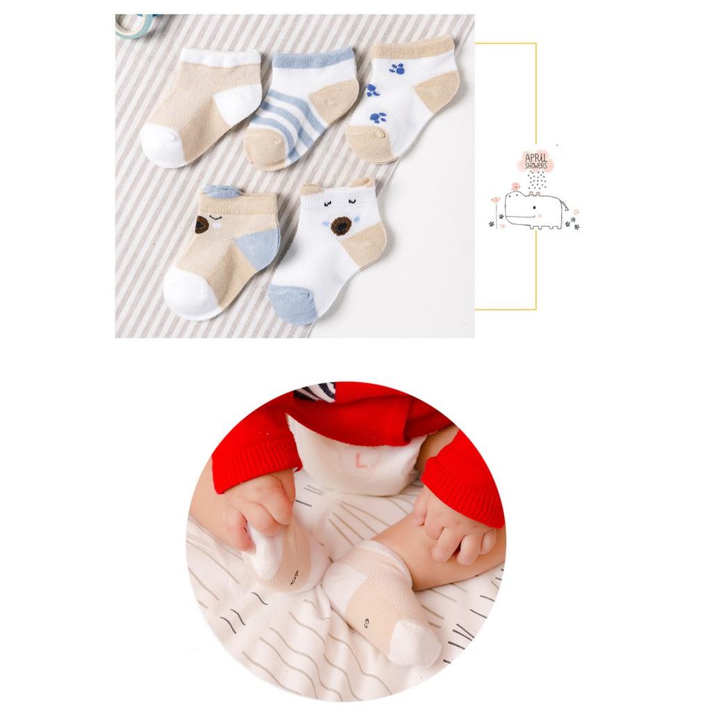 Set 5 Đôi Tất cho bé Xuất Nhật 100% Cotton Mềm Mại Cho Bé