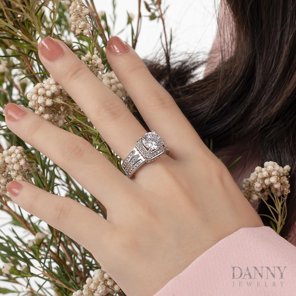 Nhẫn Nữ Bạc 925 Danny Jewelry Xi Bạch Kim Đính Đá CZ KI4GZ020