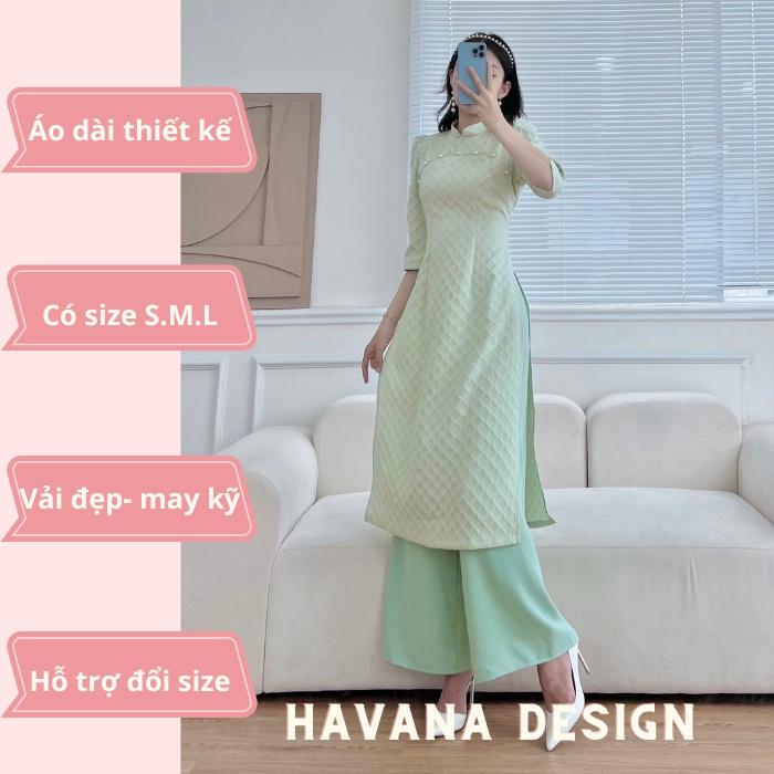 Set áo dài cách tân nữ, hàng đẹp có size, áo dài nữ đẹp chất taffta xốp tay phồng, phom xinh, dáng chuẩn