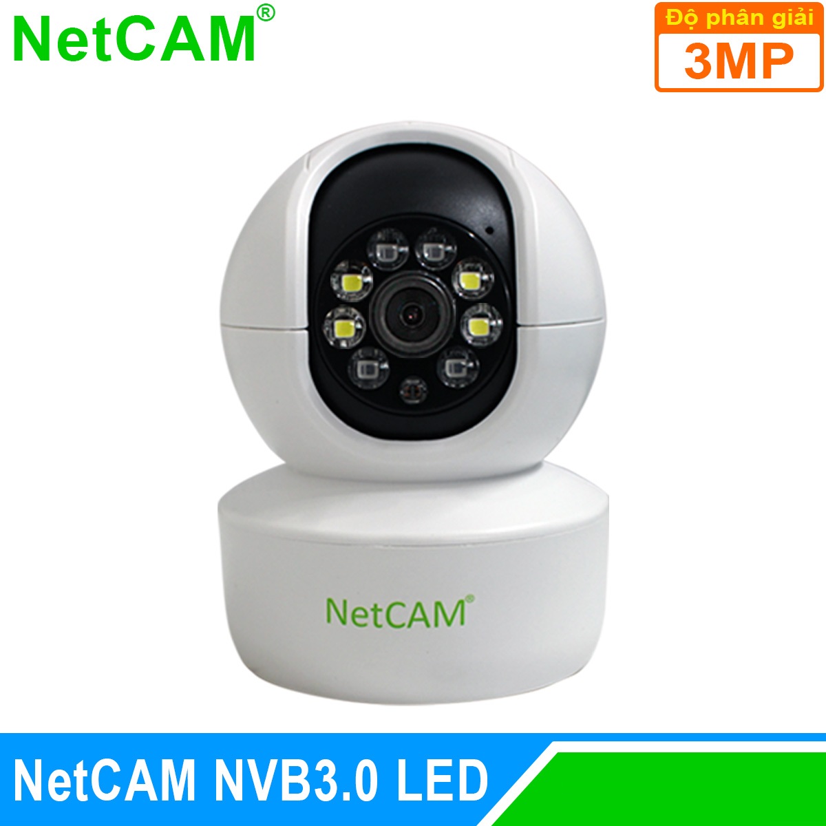 Camera IP wifi giám sát an ninh NetCAM NVB3.0, Độ phân giải 3.0MP, 4 đèn LED chiếu sáng - Hàng Chính Hãng