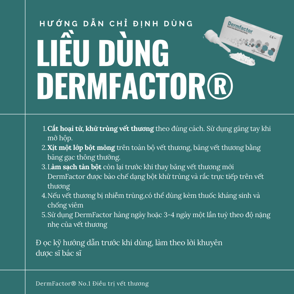 Combo 5 Hộp DermFactor Liền Nhanh Vết Thương Cấp và Mãn Tính, Vết mổ nhiễm trùng, Cắt Trĩ nội Trĩ Ngoại, Bỏng Loét. Nhanh Gấp 6 Lần. Thẩm Mỹ Tránh Sẹo