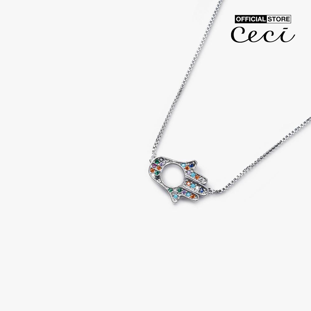 CECI - Dây chuyền nữ sợi mảnh phối thiết kế mặt dây độc đáo CC4-01000256-27