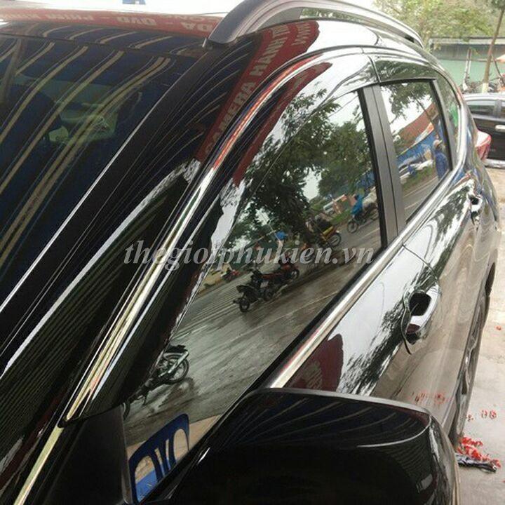 Bộ vè che mưa Honda CR-V, CRV 2018-2019 viền INOX cao cấp