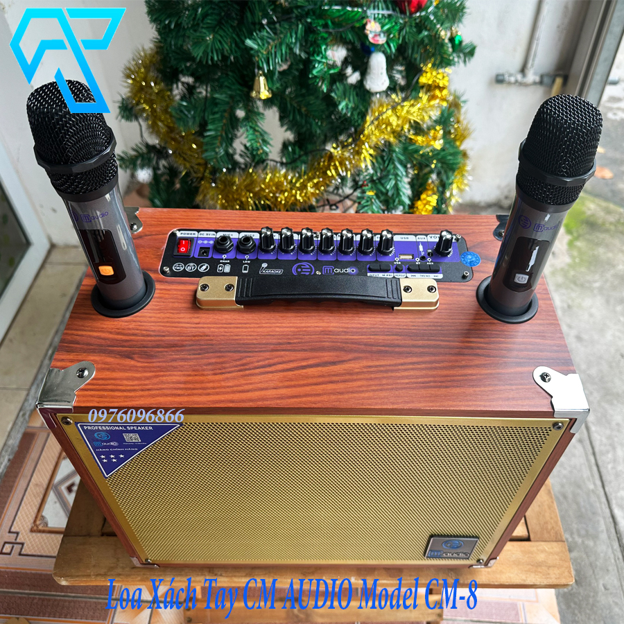 Loa Xách Tay CM AUDIO Model CM-8 bass 20 8 nút điều chỉnh Vỏ gỗ sơn bóng mặt lưới kim loại hàng chính hãng nhập khẩu mẫu mới nhất 2023 bảo hành 6 tháng