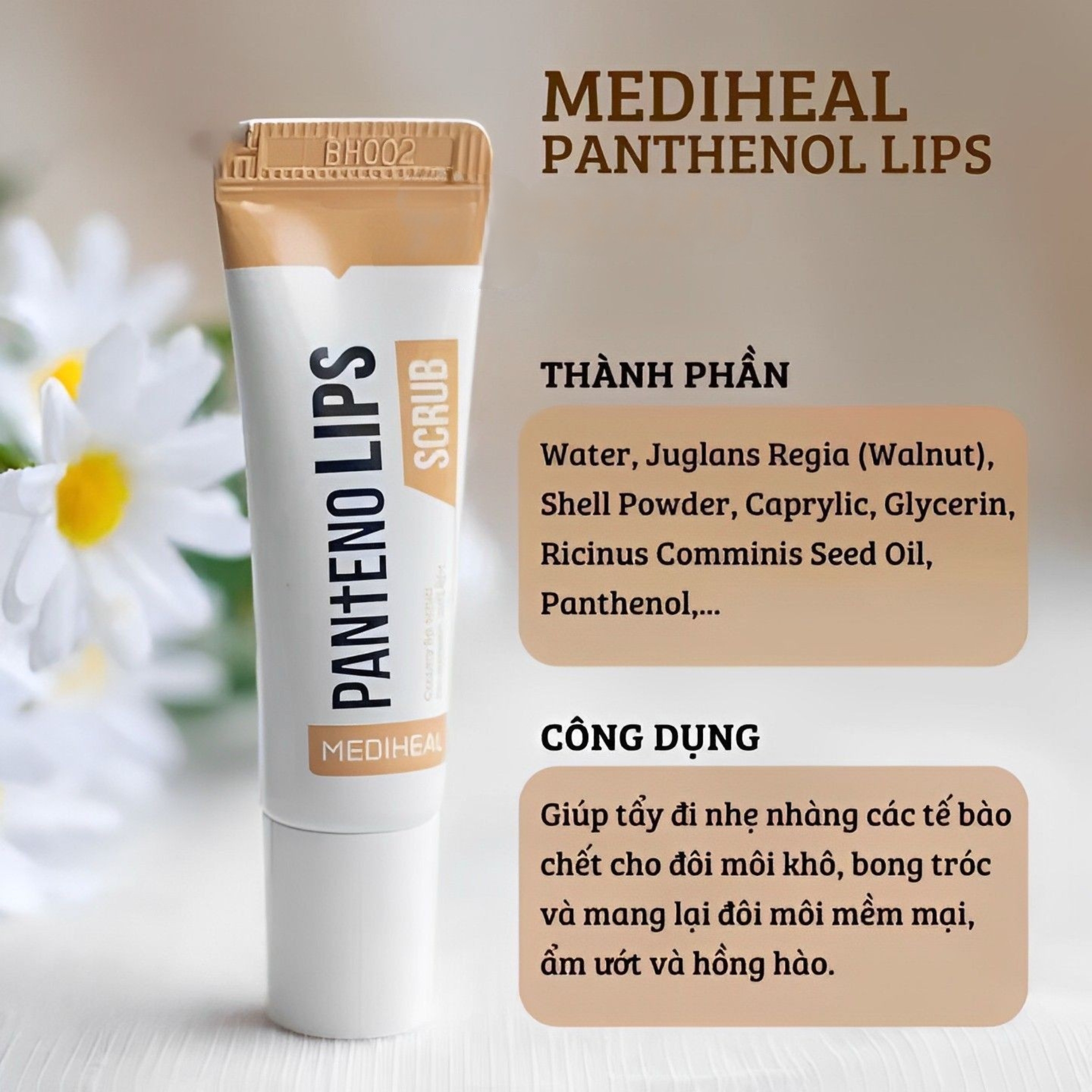 Tẩy Tế Bào Chết Môi Mediheal Son Dưỡng Tẩy Da Chết Pantenolips Scrub 10ml