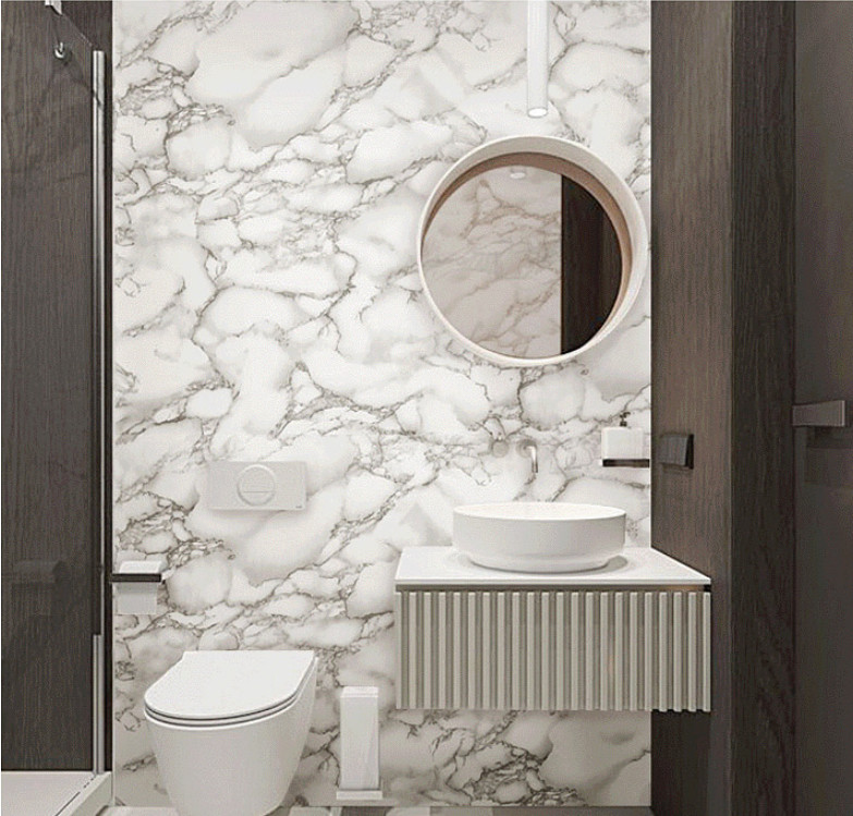 GIẤY DÁN TƯỜNG KHỔ 60CM X5M MẪU ĐÁ TRẮNG VÂN ĐỐM