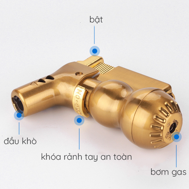 Hột Qụet Bật Lửa Khò Gas Hồ Lô 1 Tia Cực Mạnh HB804 Thiết Kế Đẹp Độc Lạ Cao Cấp - Giao Màu Ngẫu Nhiên