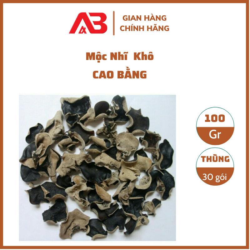 Mộc nhĩ khô (nấm tai mèo) ABEST 100g / gói - 1 thùng 30 gói / 3kg