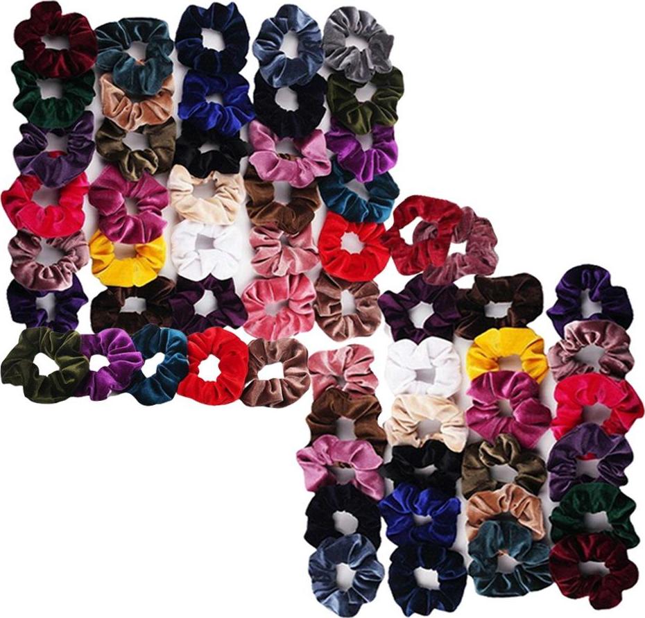 60 Miếng Tóc Scrunchies Thun Nhung Tóc Scrunchy Dây Buộc Tóc Dây