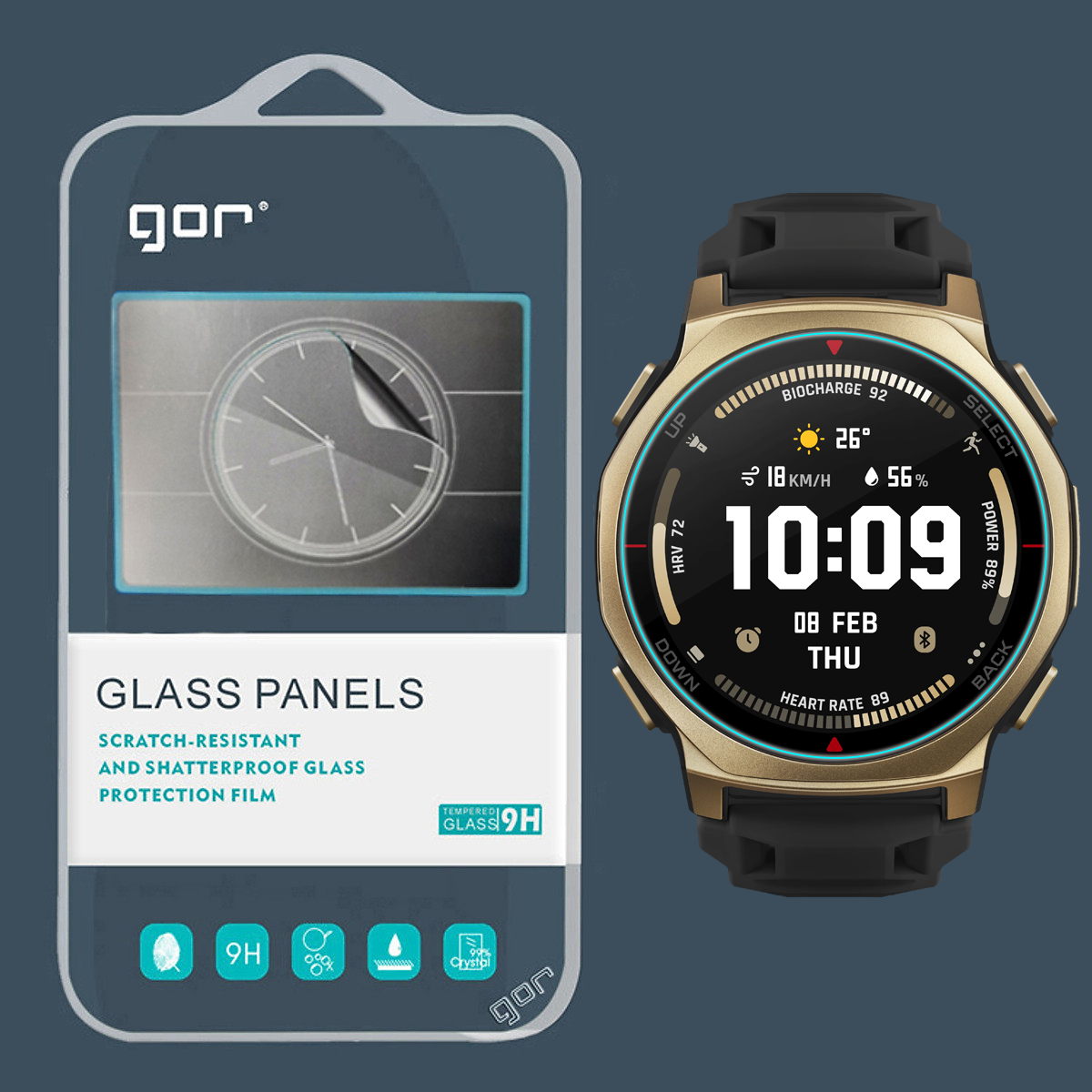 Miếng Dán Cường Lực GOR cho Amazfit T-Rex 3 Pro Size 44mm / 48mm - Hàng Chính Hãng