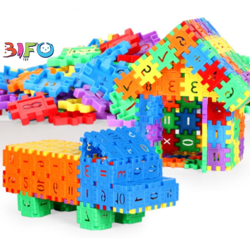 Bộ 50 khối nhựa xây dựng Building block 4x4cm siêu thú vị đồ chơi lắp ghép xếp hình nhiều màu sắc cho bé